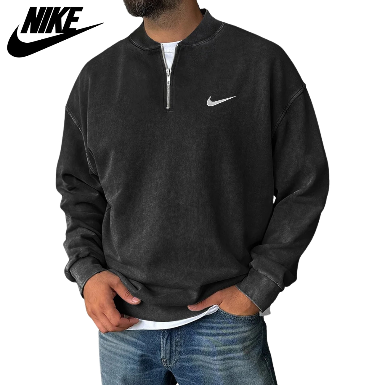 Casual Sweatshirt med Halvdragkedja || UTFÖRSÄLJNING