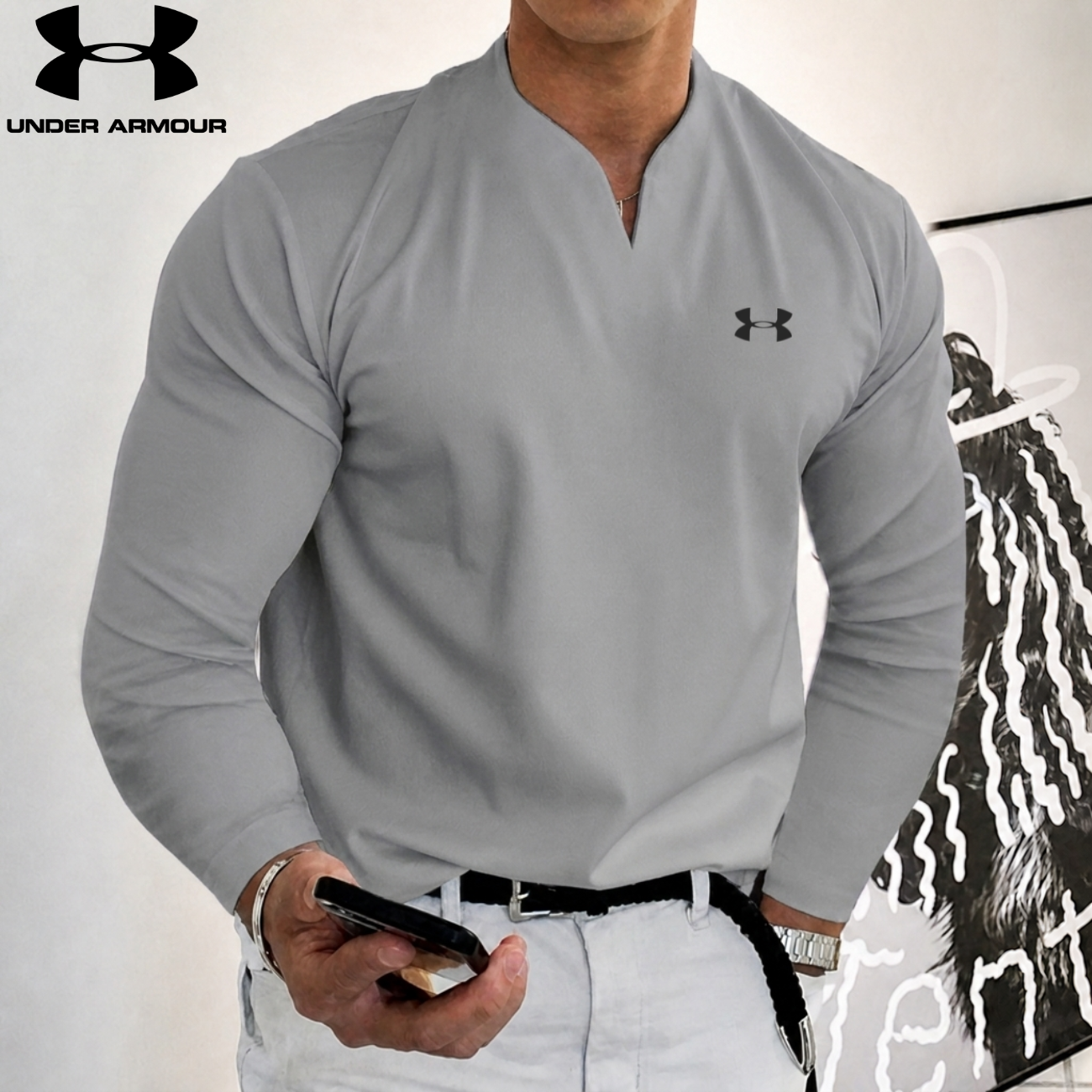 Herr Elite Performance Långärmad Henley || Utförsäljning