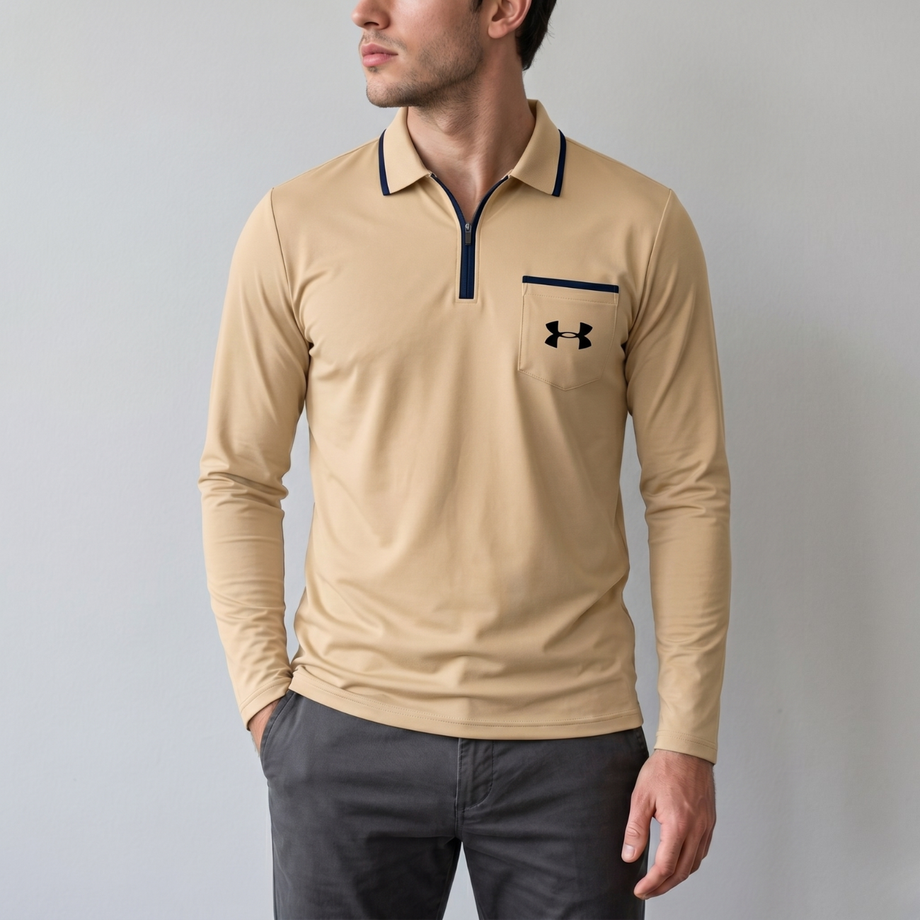 Quarter-Zip Långärmad Polo - Utförsäljning
