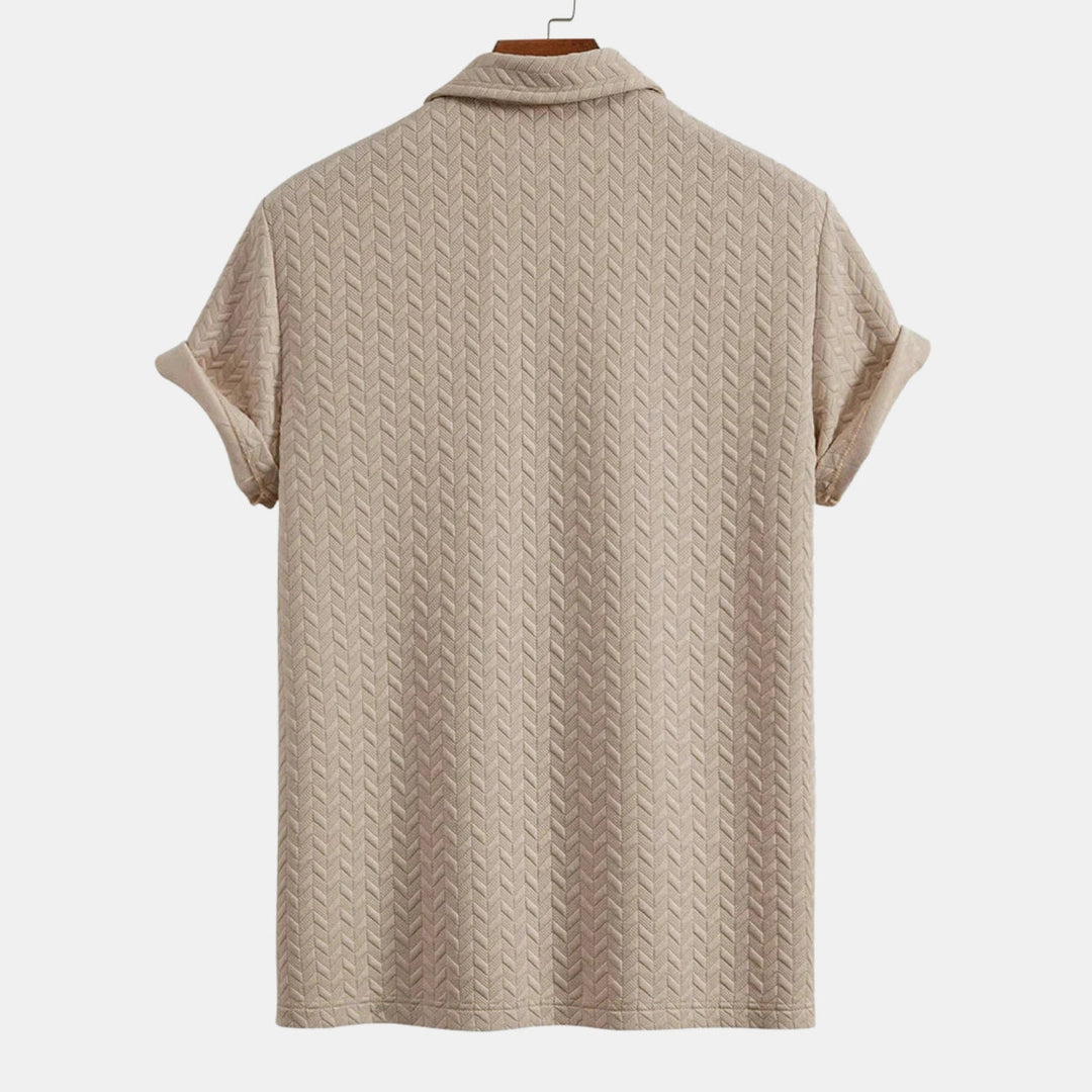 Strukturerad Pikétröja och Shorts Set - UTFÖRSÄLJNING