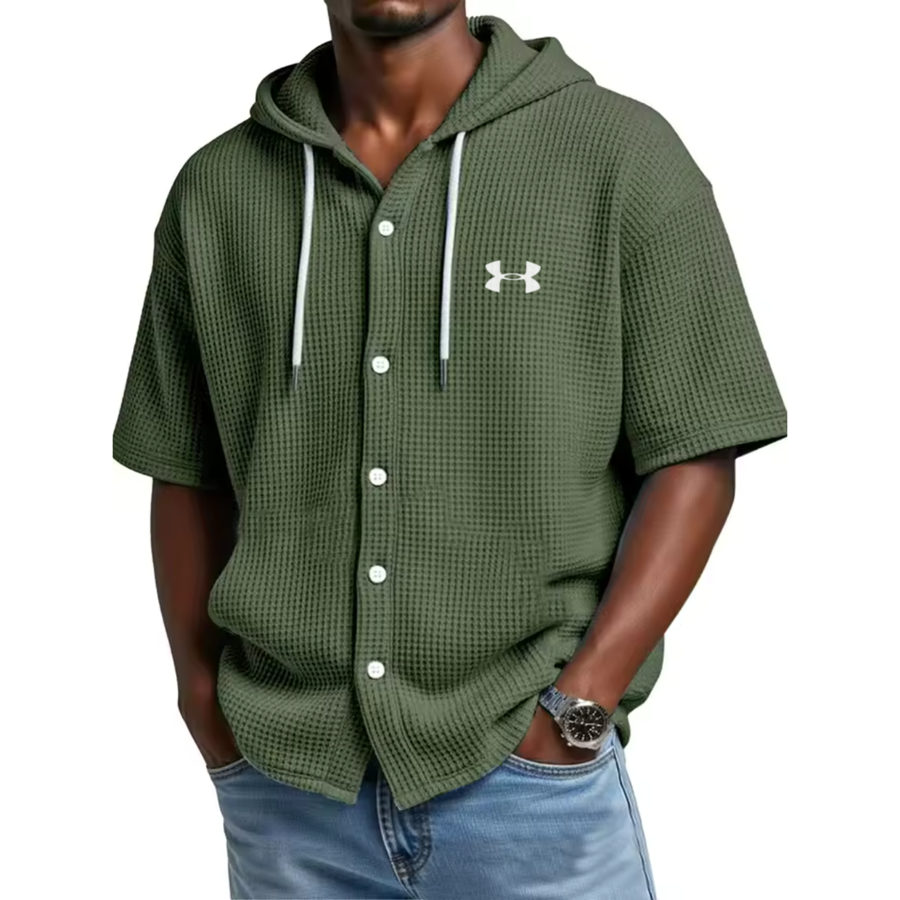 Waffelstickad Hybrid Performance Hoodie - Utförsäljning