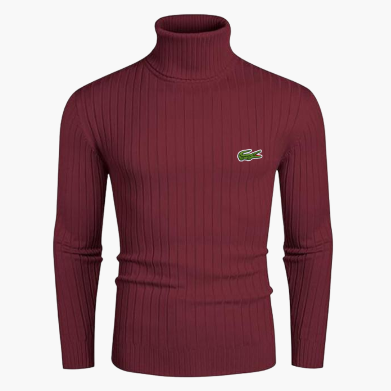 Slim-Fit Stickad Polokrage || Modern Comfort Collection