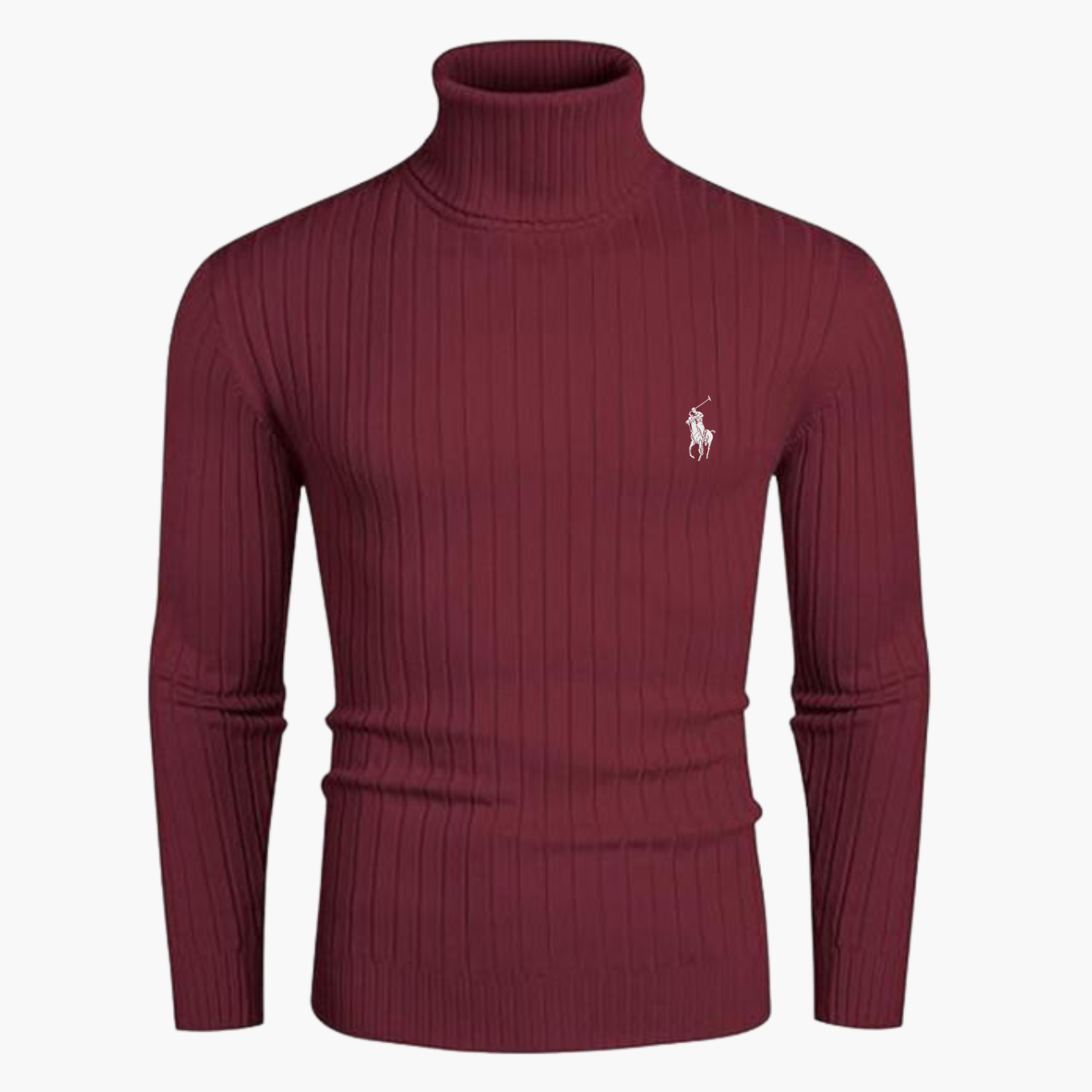Slim-Fit Stickad Polokrage || Modern Comfort Collection