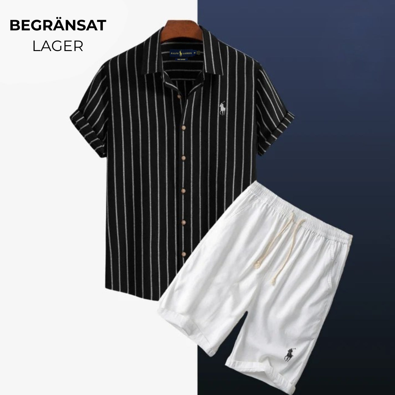Randigt Sommarset (Skjorta & Shorts) - UTFÖRSÄLJNING