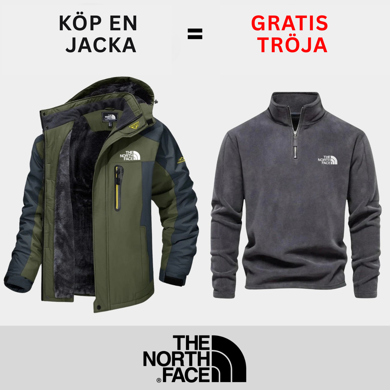 Isolerad utomhusjacka + Gratis tröja || Erbjudande under begränsad tid