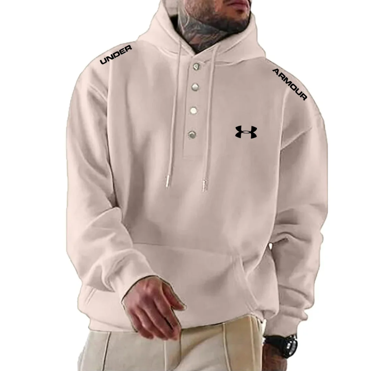 2026 Modern knapp-hoodie - Utförsäljning