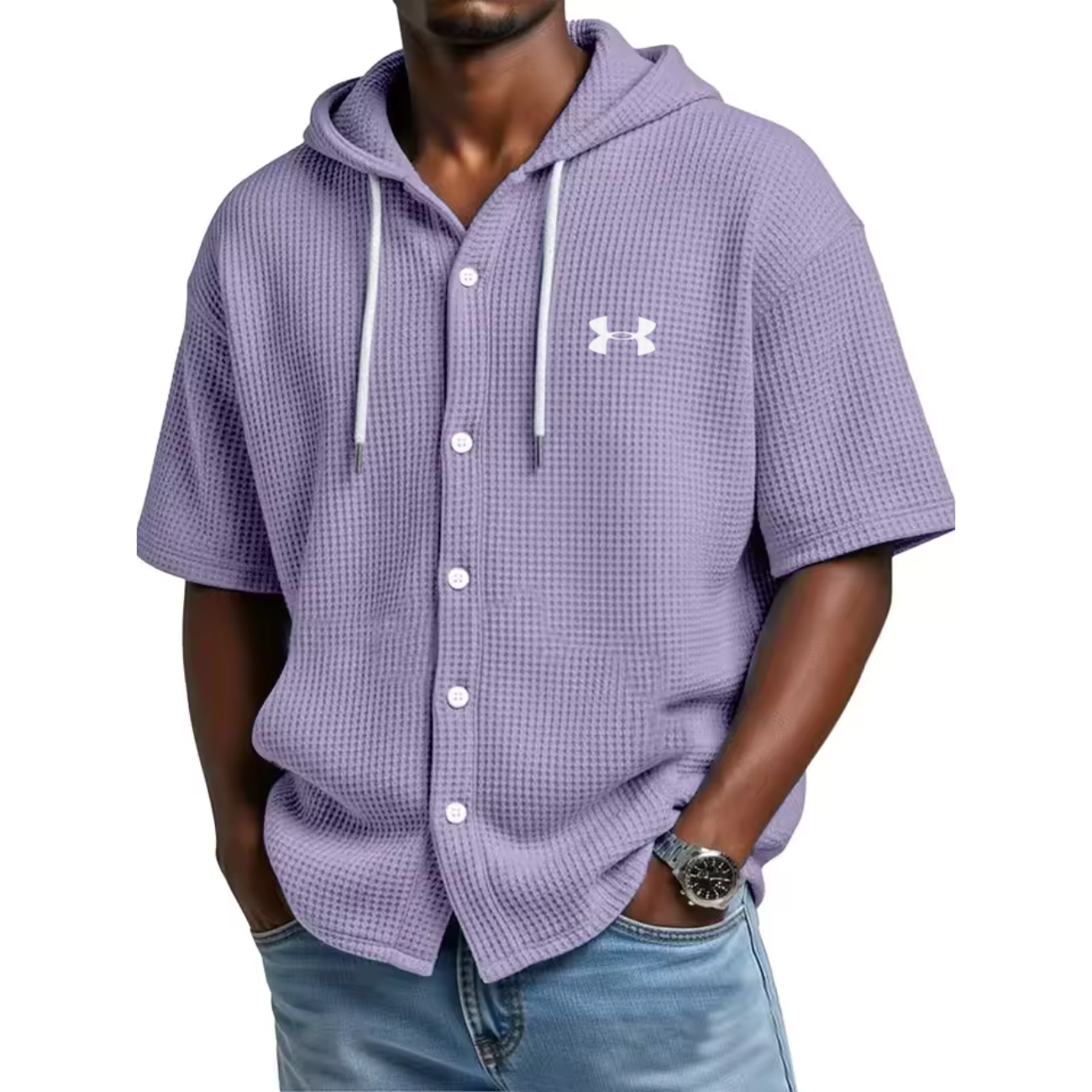 Waffelstickad Hybrid Performance Hoodie - Utförsäljning