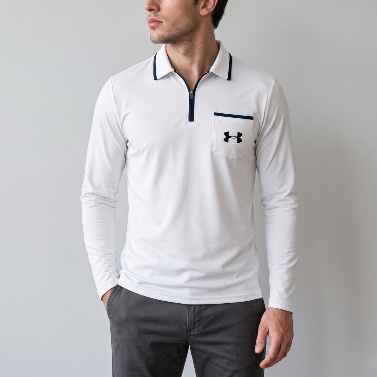 Quarter-Zip Långärmad Polo - Utförsäljning
