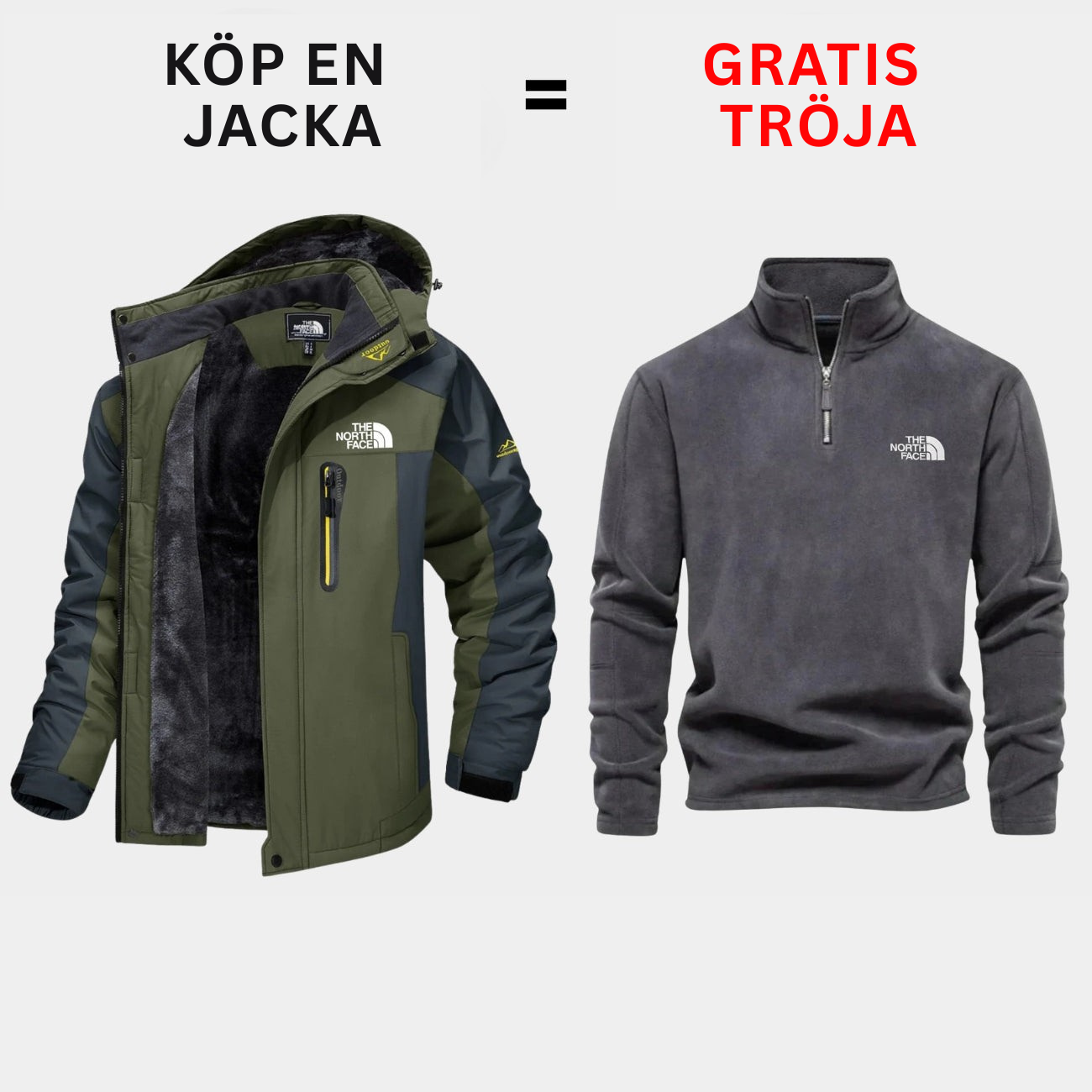 Isolerad utomhusjacka + Gratis tröja — Erbjudande under begränsad tid
