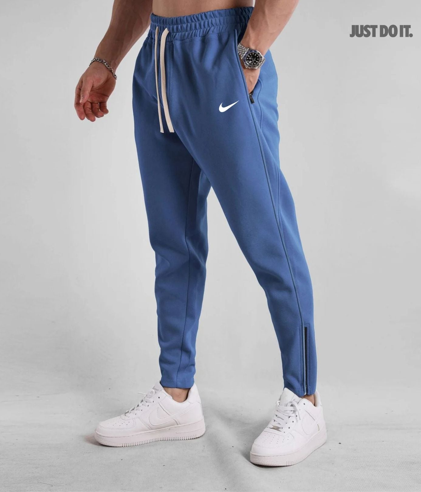 Streetwearbyxor - Med Dragkedja vid Fotleden