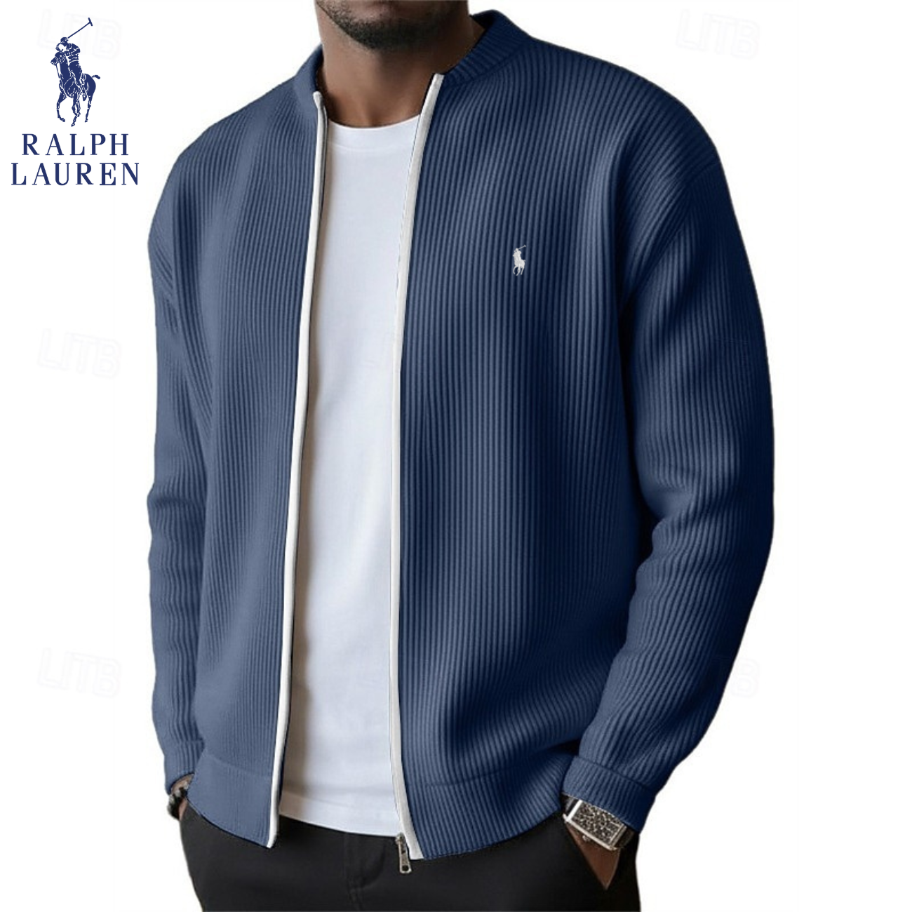 2026 Herrens Ribbade Zip-Up Tröja || Utförsäljning