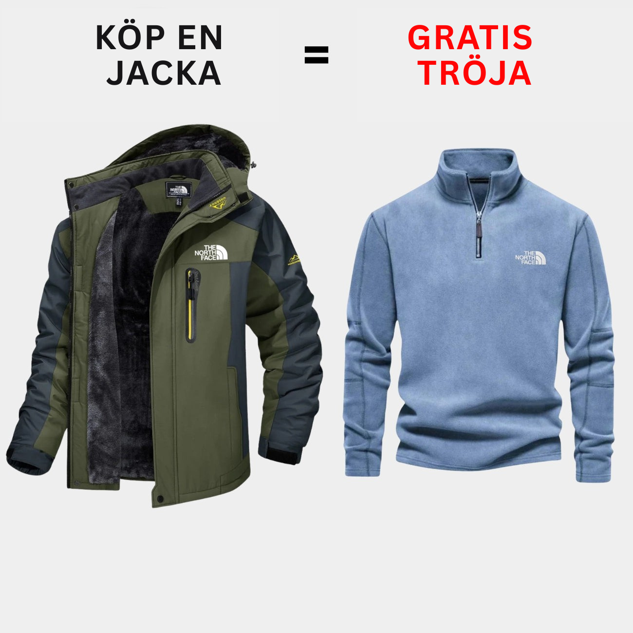 Isolerad utomhusjacka + Gratis tröja — Erbjudande under begränsad tid