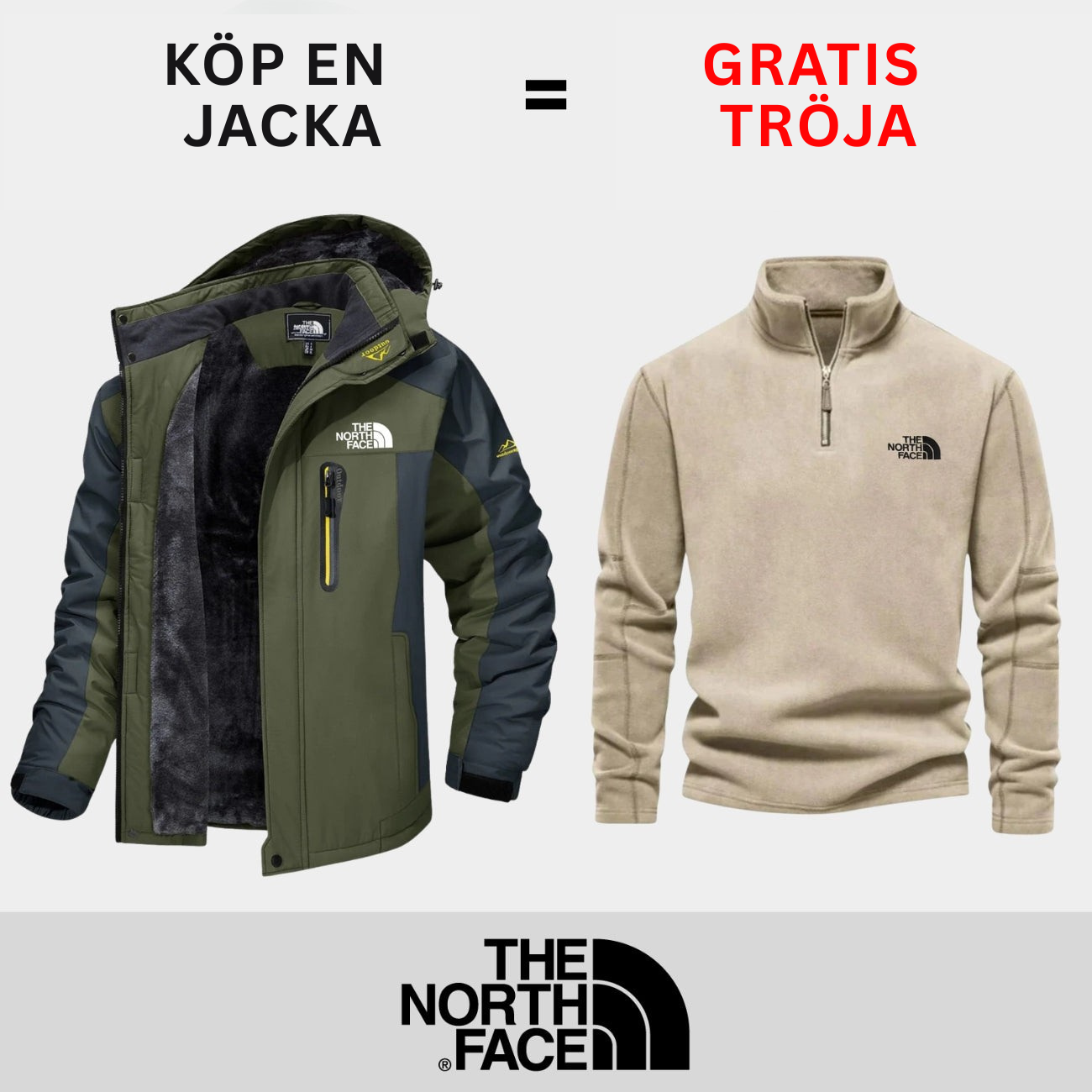 Isolerad utomhusjacka + Gratis tröja || Erbjudande under begränsad tid