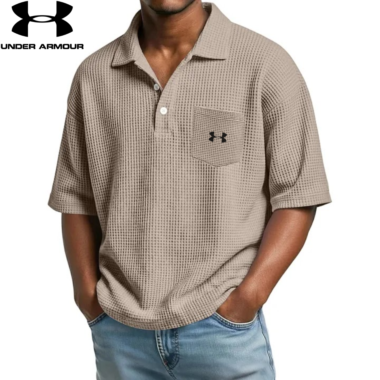 Texturerad Kortärmad Polo || Utförsäljning