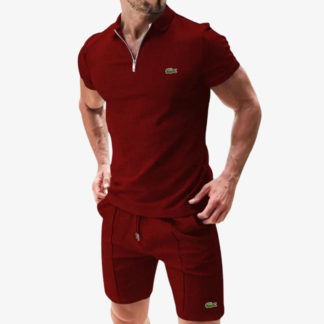 Zip-Polo & Shorts Set - Utförsäljning