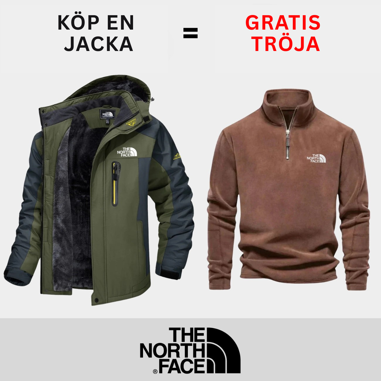 Isolerad utomhusjacka + Gratis tröja || Erbjudande under begränsad tid