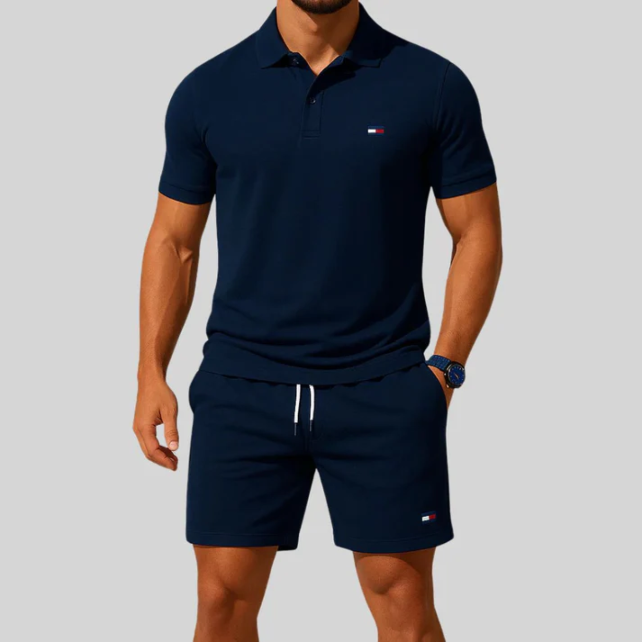 2026 Grundläggande Smal Färdig Piké & shorts set - Utförsäljningskampanj