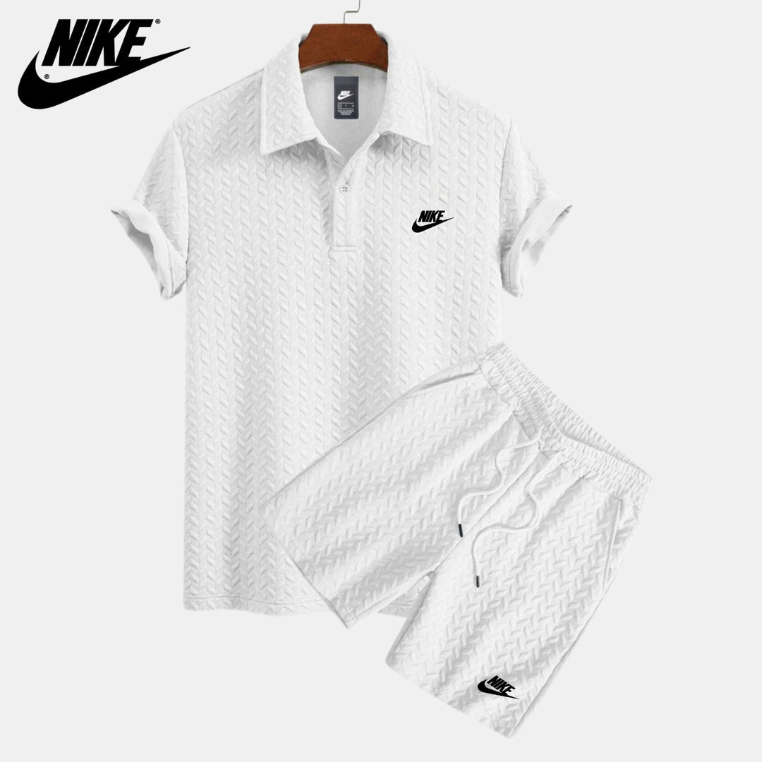 Texturerad Polo- och Shortsset || LAGERRRENSNINGSPRIS