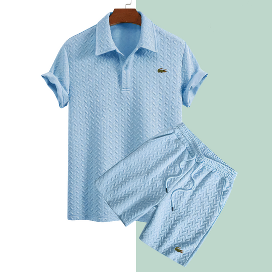 2026 Texturerad Sommar Polo Set - Utförsäljning