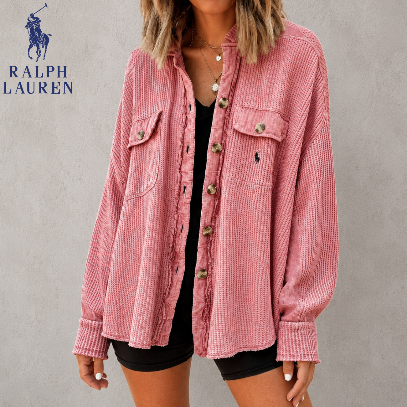 Oversized Waffelstickad Pullover || Utförsäljning