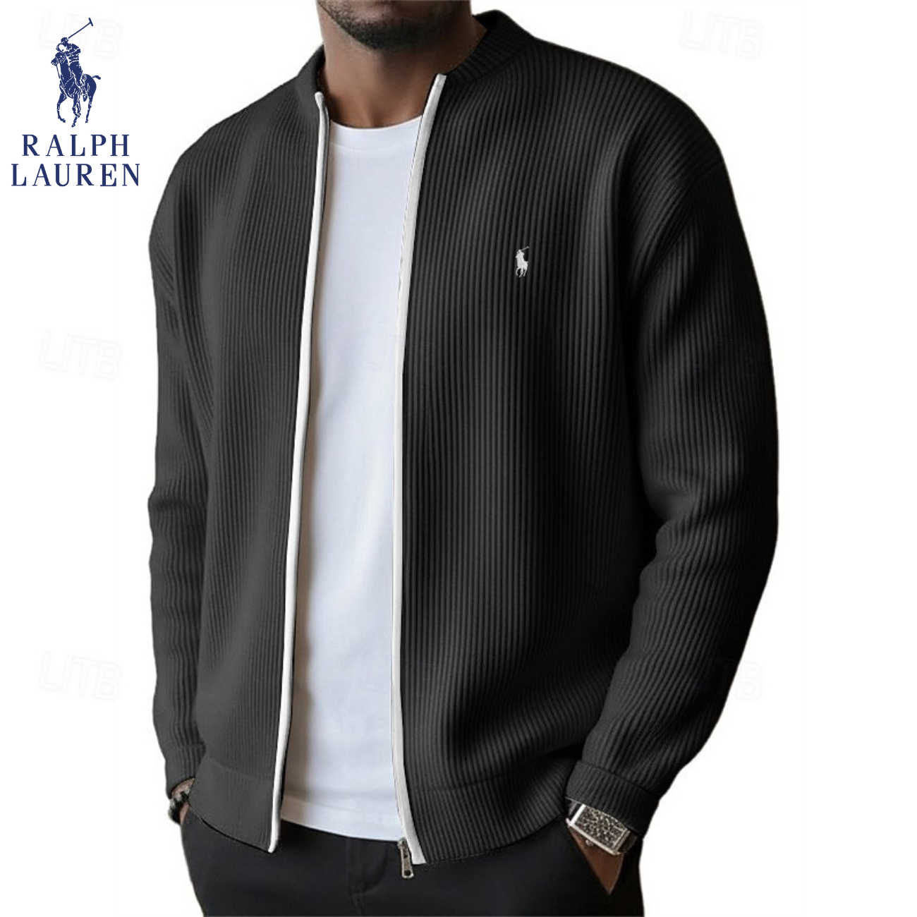 2026 Herrens Ribbade Zip-Up Tröja || Utförsäljning
