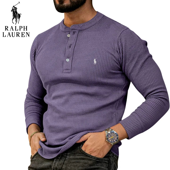 Casual Henley Långärmad Tröja || REA UTGÅENDE VAROR