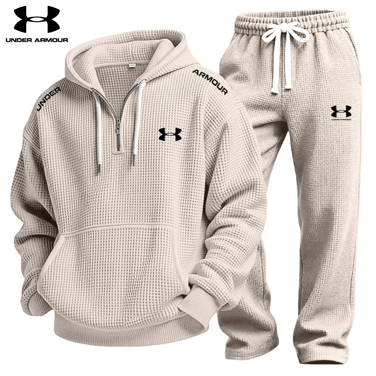 Prestandaset med Våffelstickad Hoodie och Joggingbyxa || Utförsäljning