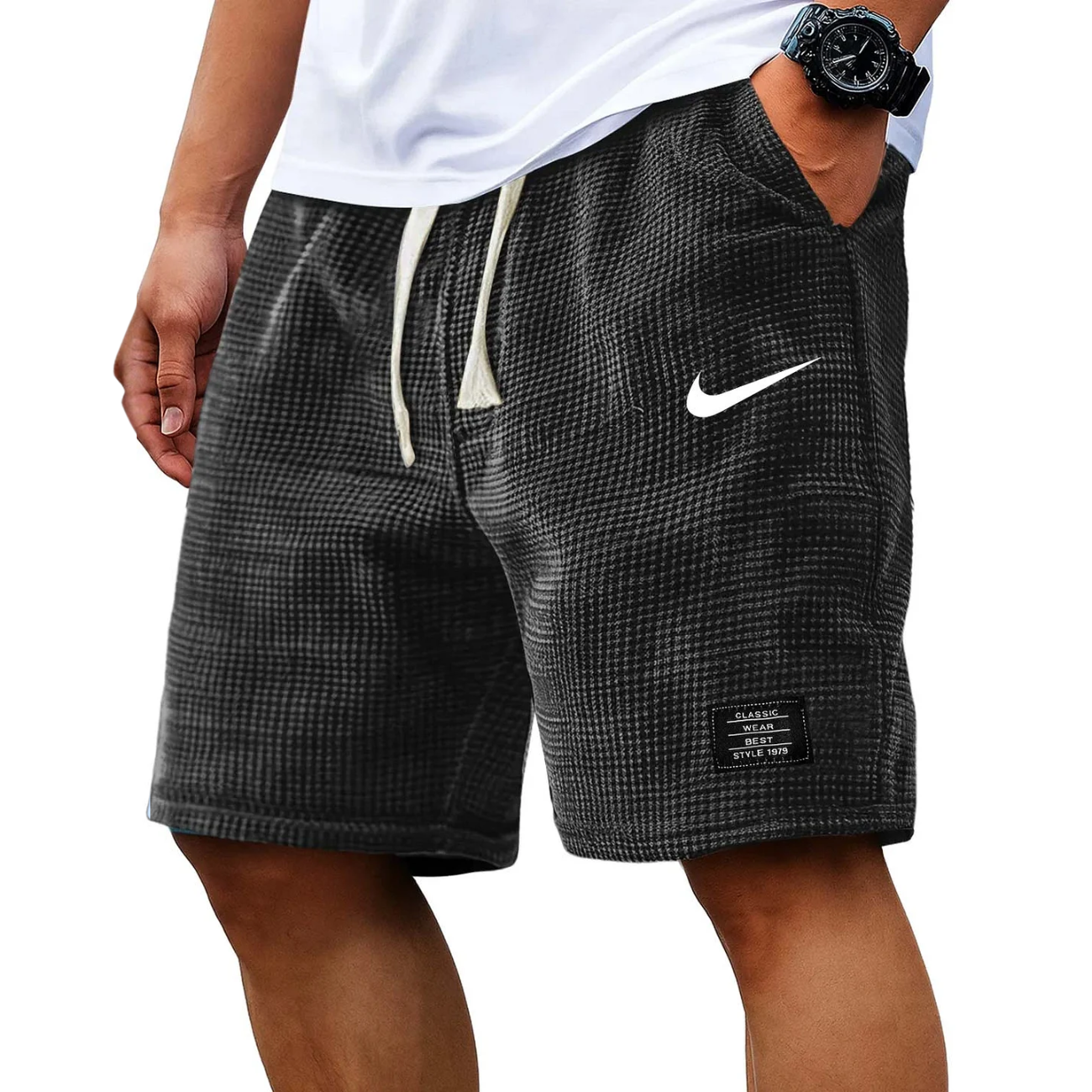 2026 Texturerade Waffle Knit-Shorts - Utförsäljning