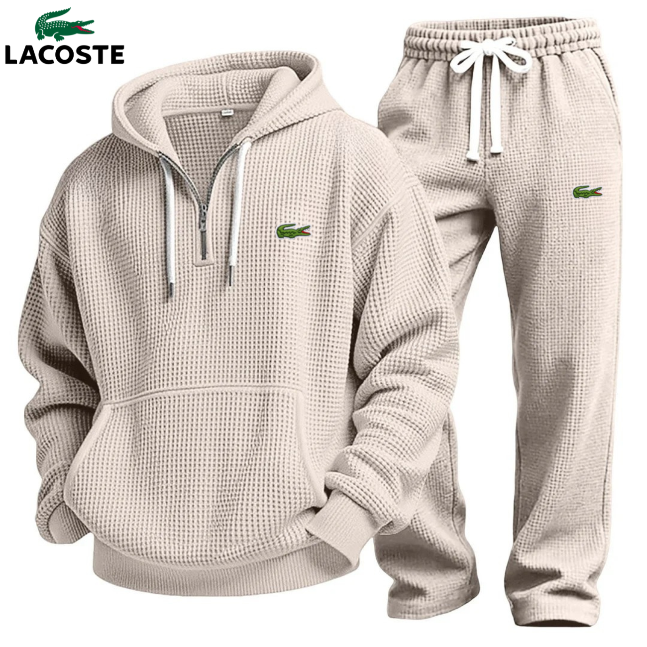 Prestandaset med Våffelstickad Hoodie och Joggingbyxa || Utförsäljning