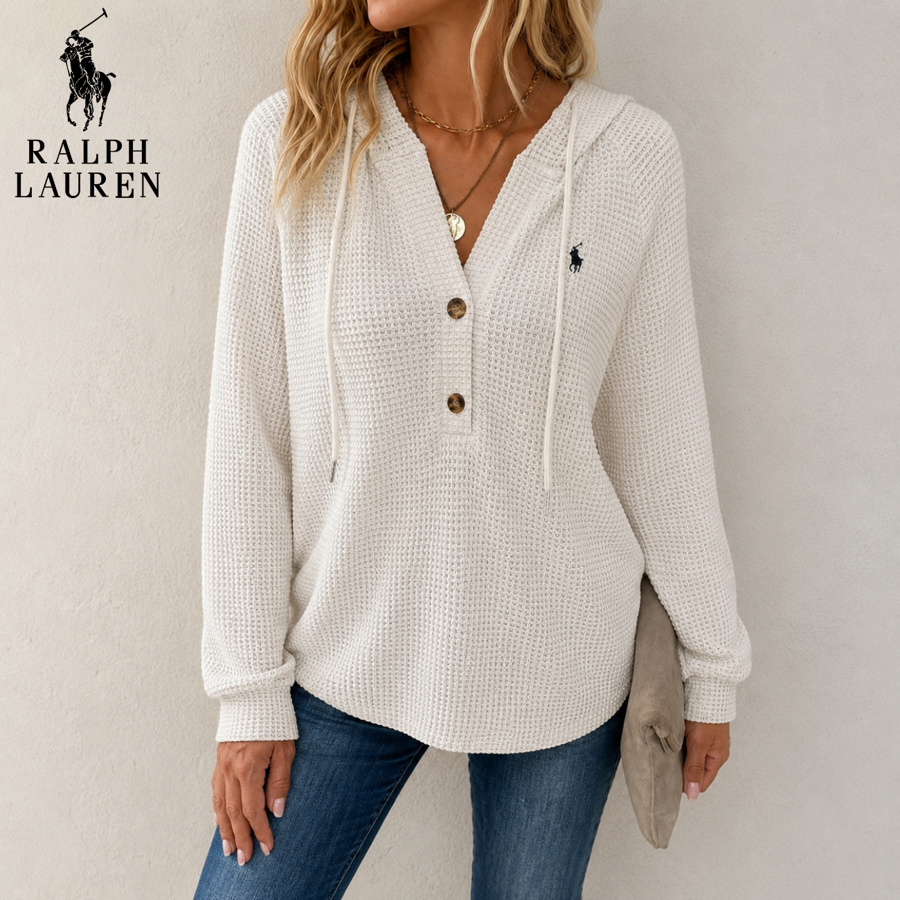 Mysig Vaffelmönstrad Pullover || Utförsäljning