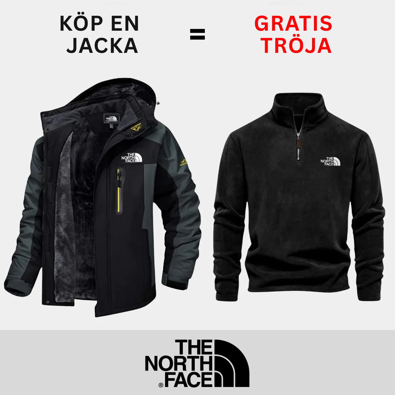 Isolerad utomhusjacka + Gratis tröja || Erbjudande under begränsad tid