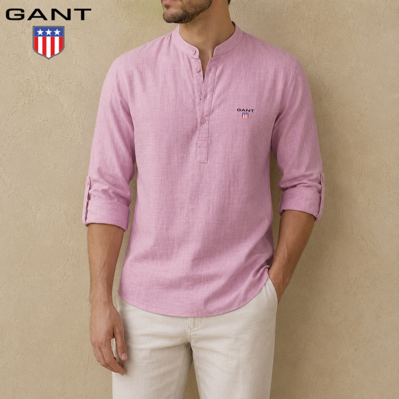 Linen Henley Skjorta || Utförsäljning
