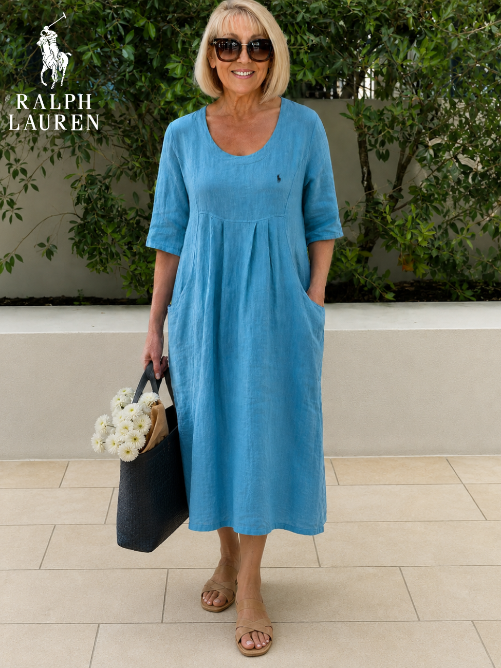 Coastal Linen Veckad Midi || Utförsäljning