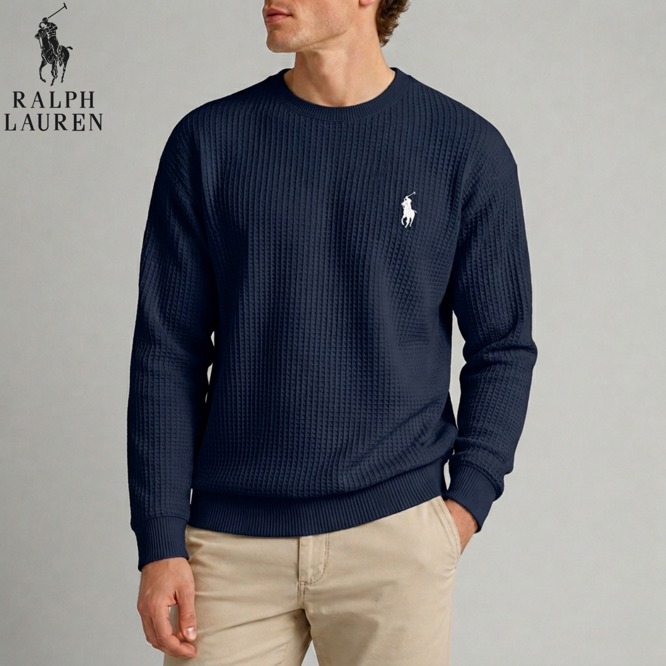 Waffle-Knit Crewneck || Utförsäljning