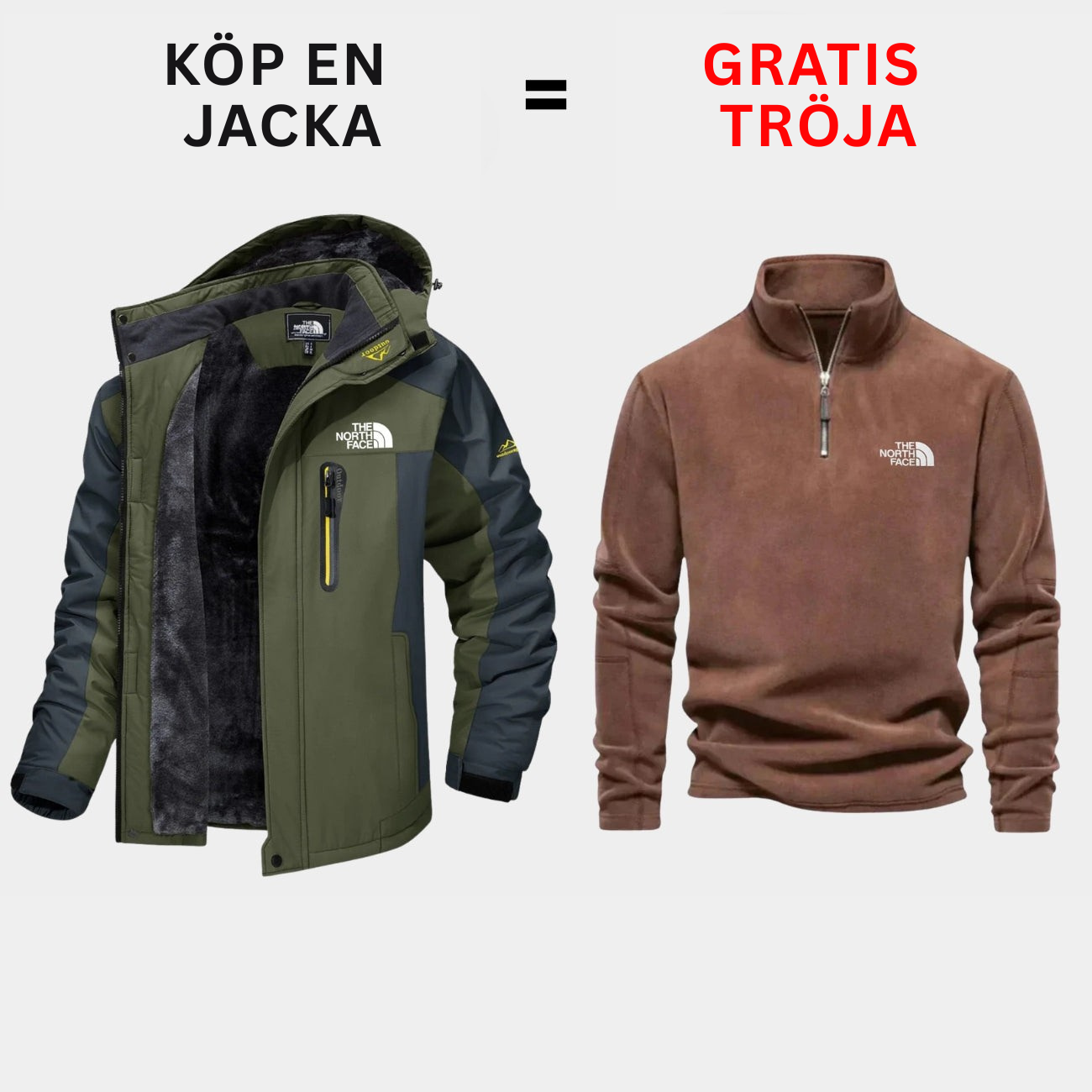 Isolerad utomhusjacka + Gratis tröja — Erbjudande under begränsad tid