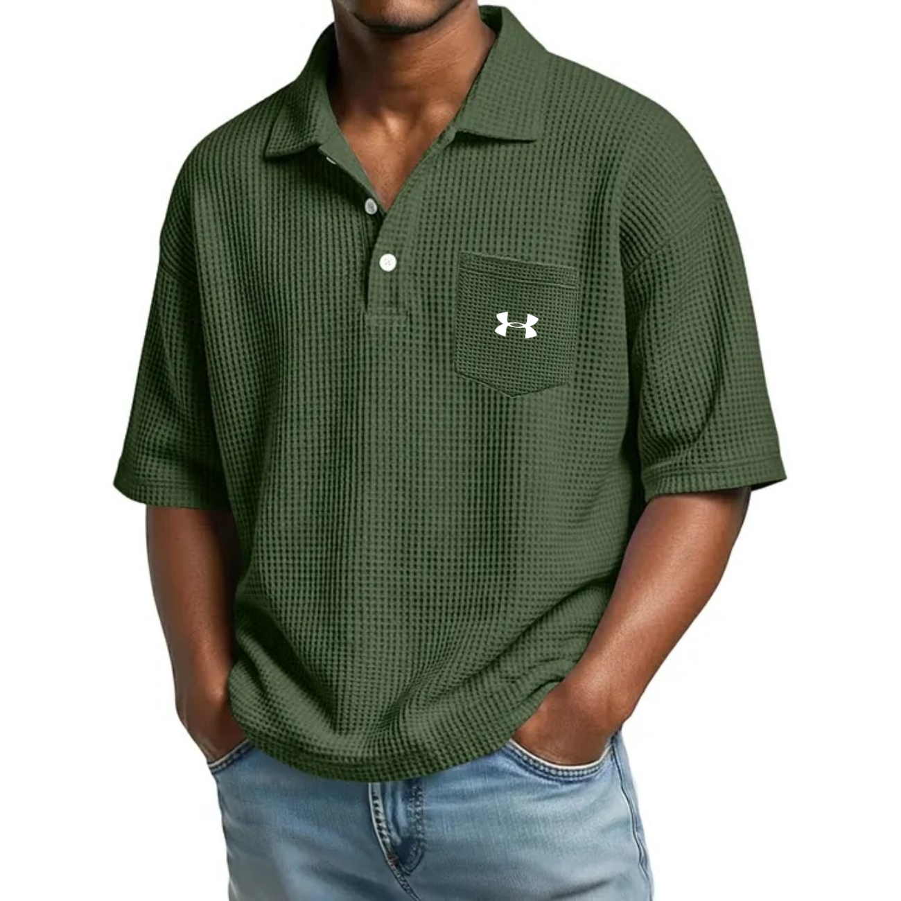 Texturerad Kortärmad Polo - Utförsäljning