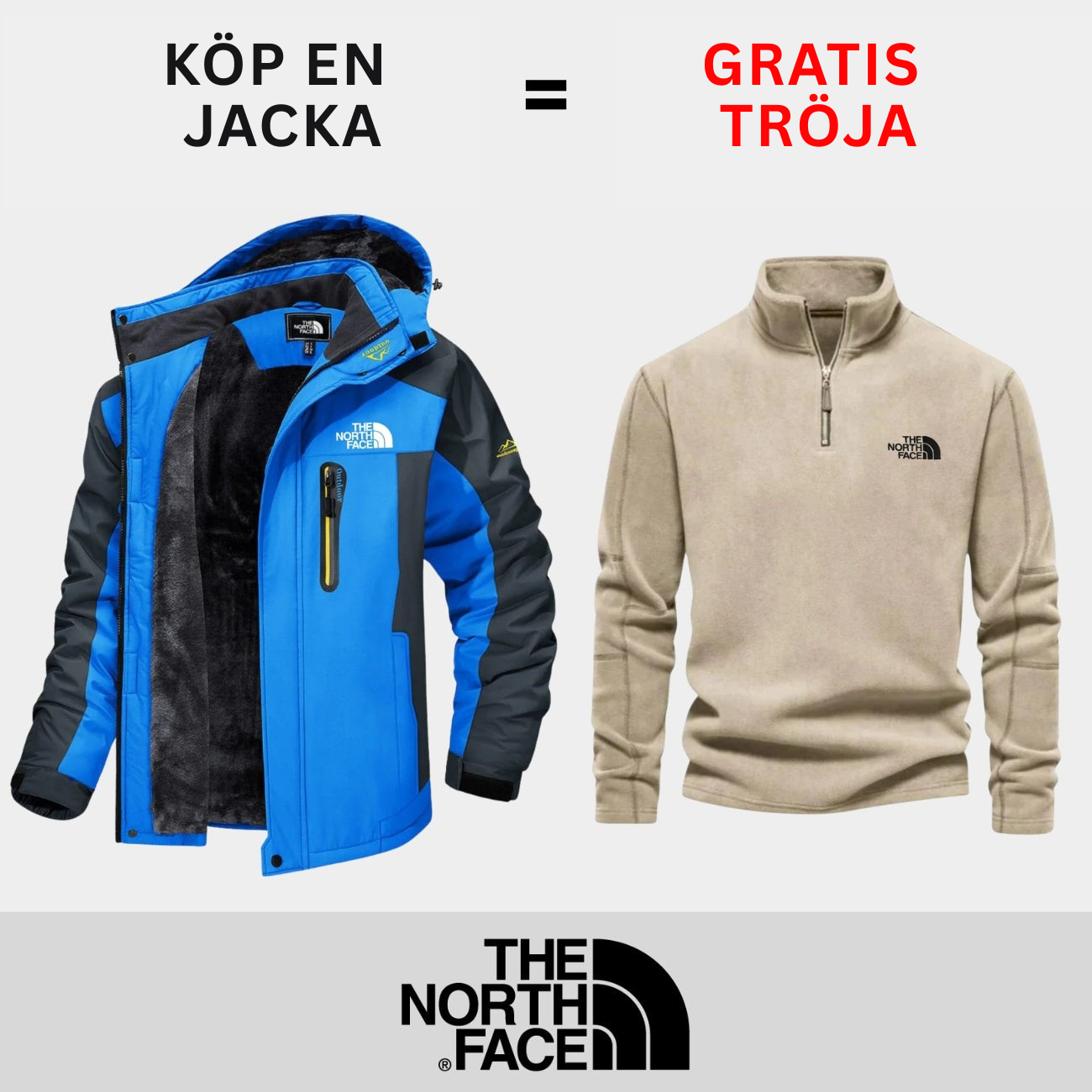 Isolerad utomhusjacka + Gratis tröja || Erbjudande under begränsad tid