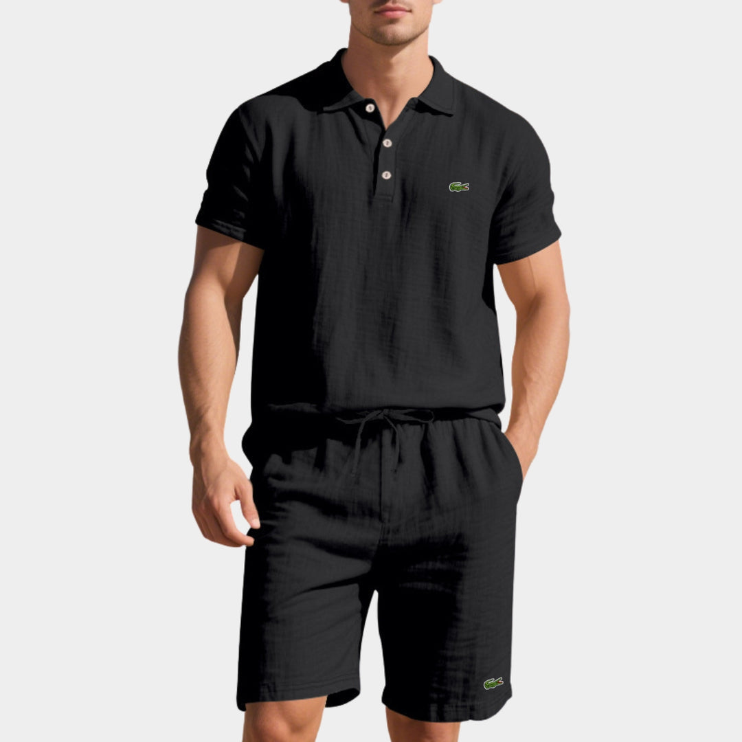Avslappnad Polo- & Shortsset för Herr - LAGERRRENSNINGSPRIS