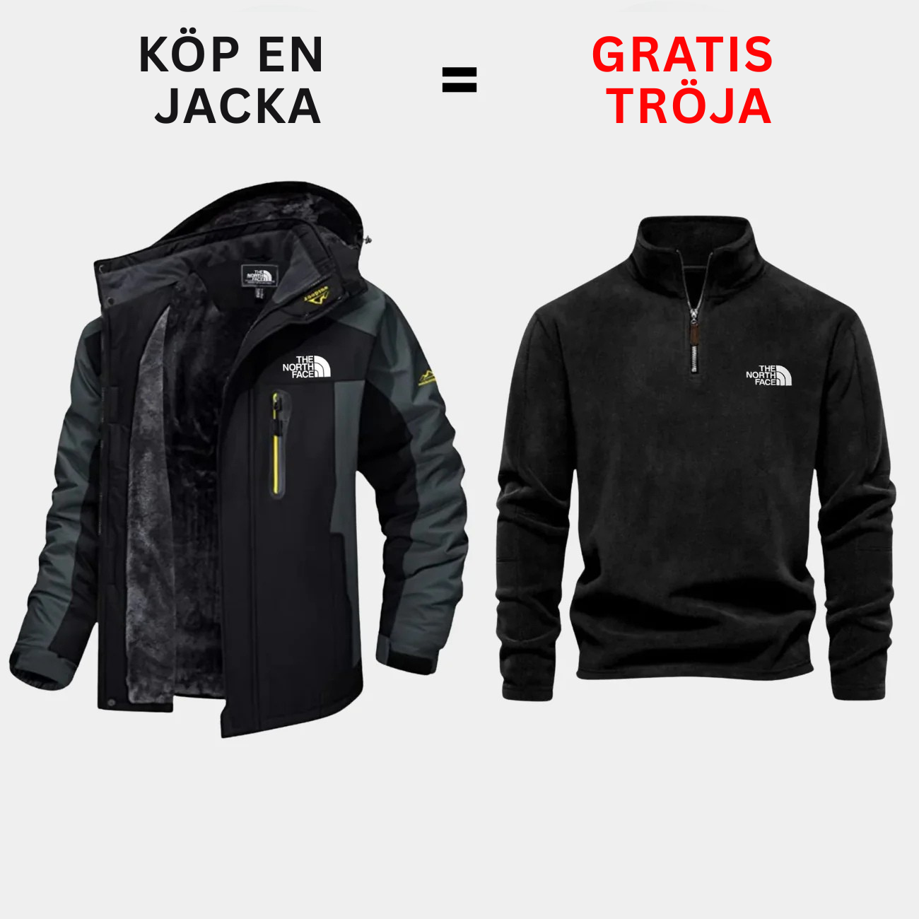 Isolerad utomhusjacka + Gratis tröja — Erbjudande under begränsad tid
