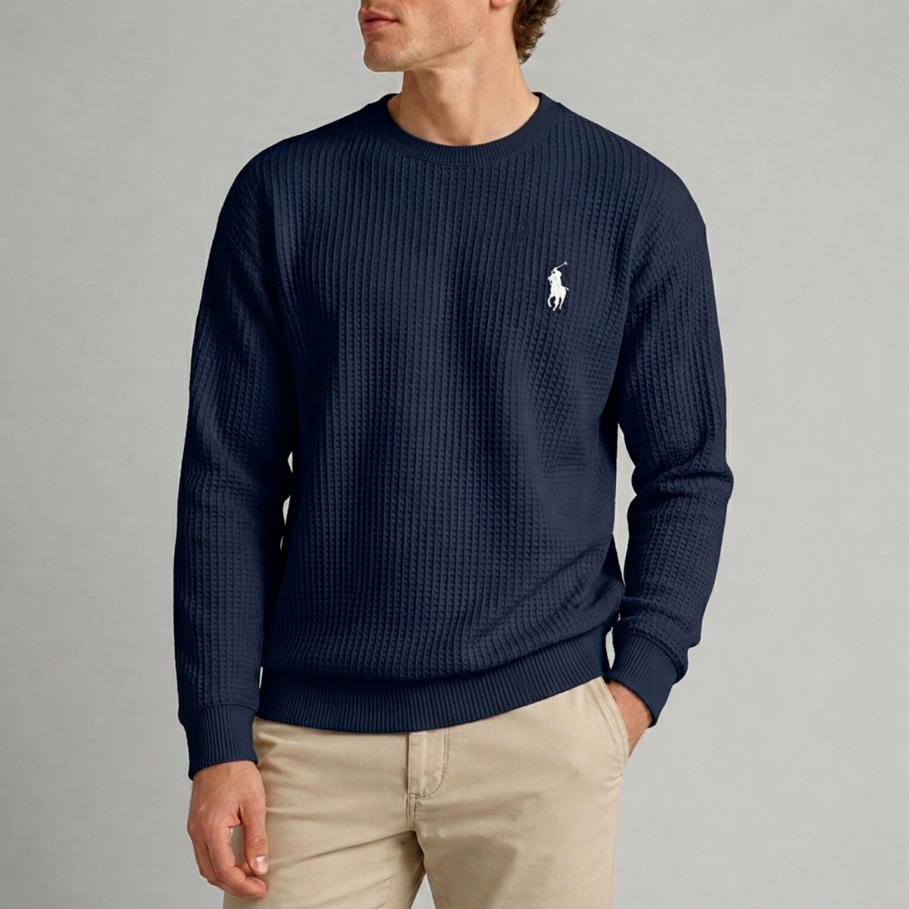 Waffle-Knit Crewneck - Utförsäljning