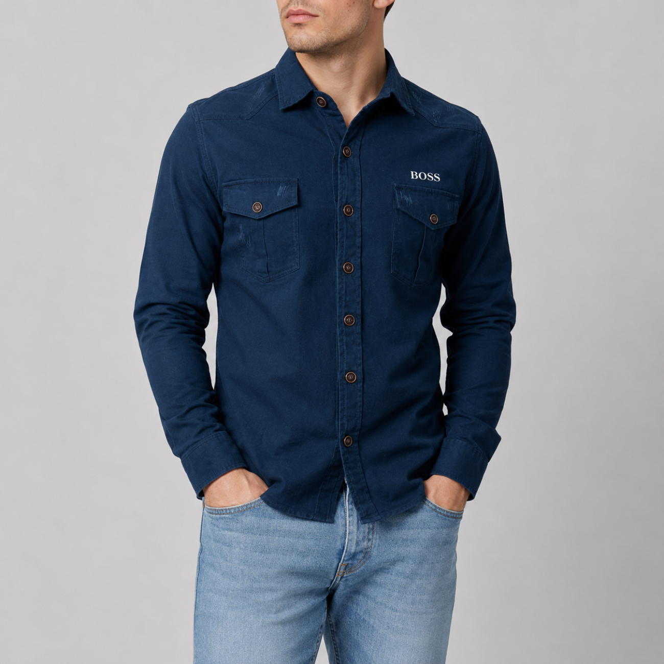 Modern Denimskjorta - Utförsäljning