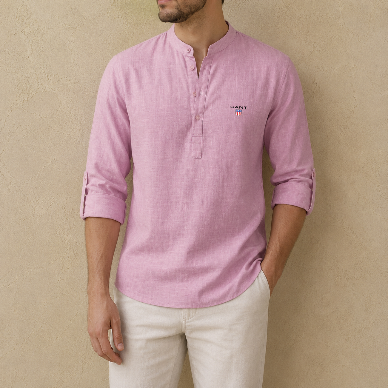 Linen Henley Skjorta - Utförsäljning