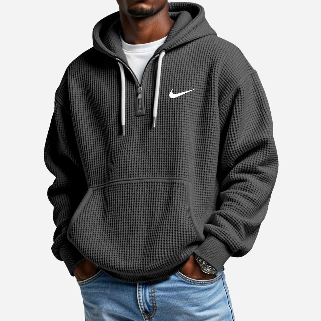 Texturerad Hoodie - UTFÖRSÄLJNINGSPRIS
