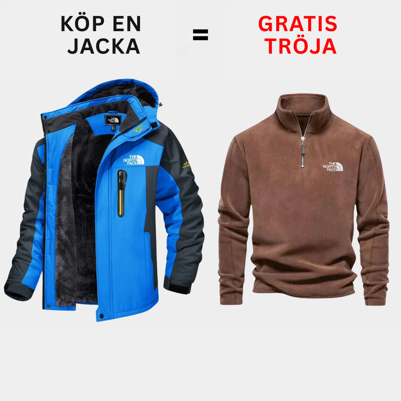 Isolerad utomhusjacka + Gratis tröja — Erbjudande under begränsad tid