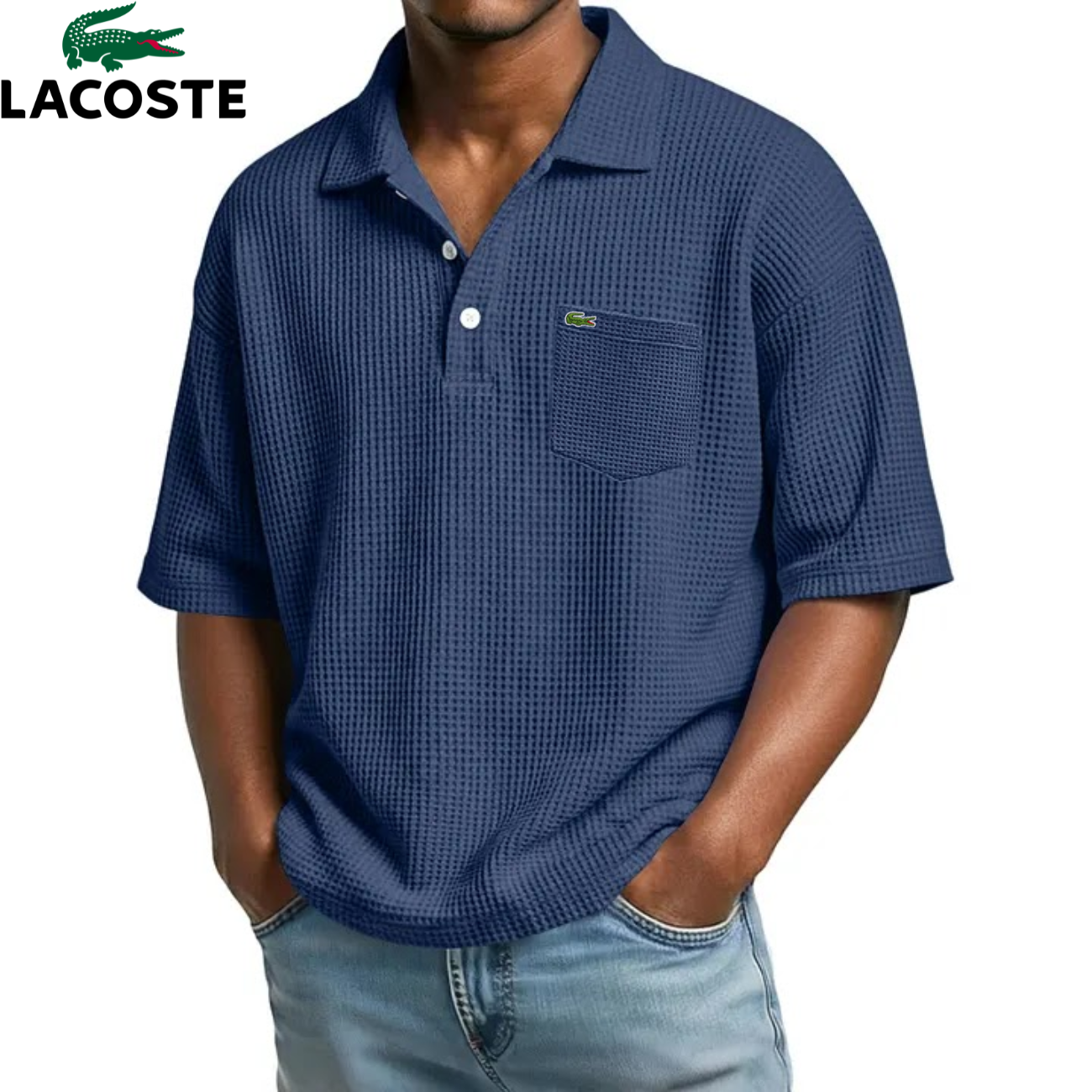 Texturerad Kortärmad Polo || Utförsäljning