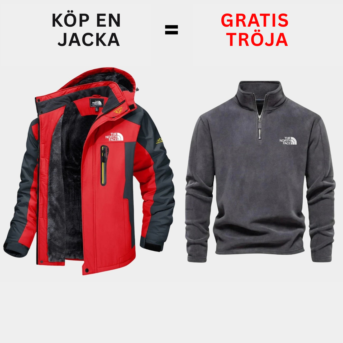 Isolerad utomhusjacka + Gratis tröja — Erbjudande under begränsad tid