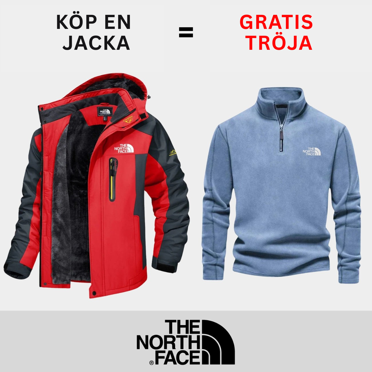 Isolerad utomhusjacka + Gratis tröja || Erbjudande under begränsad tid