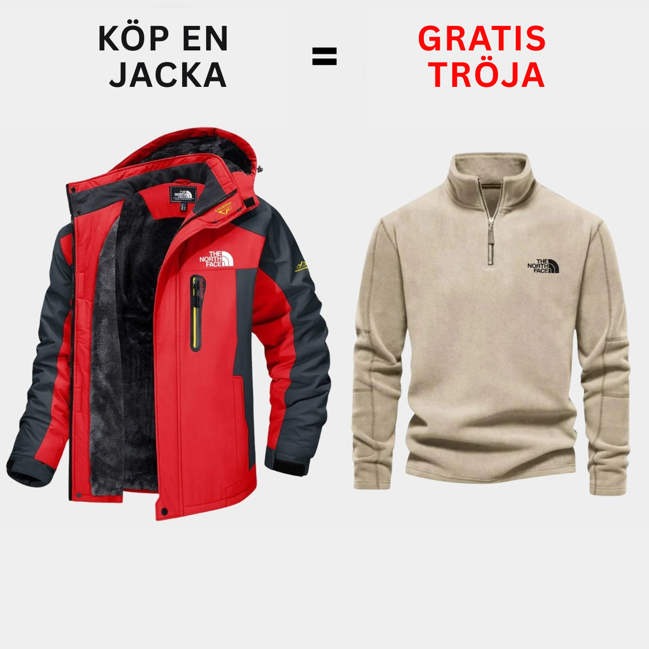 Isolerad utomhusjacka + Gratis tröja — Erbjudande under begränsad tid