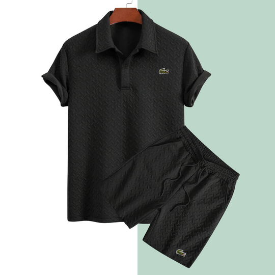 2026 Texturerad Sommar Polo Set - Utförsäljning