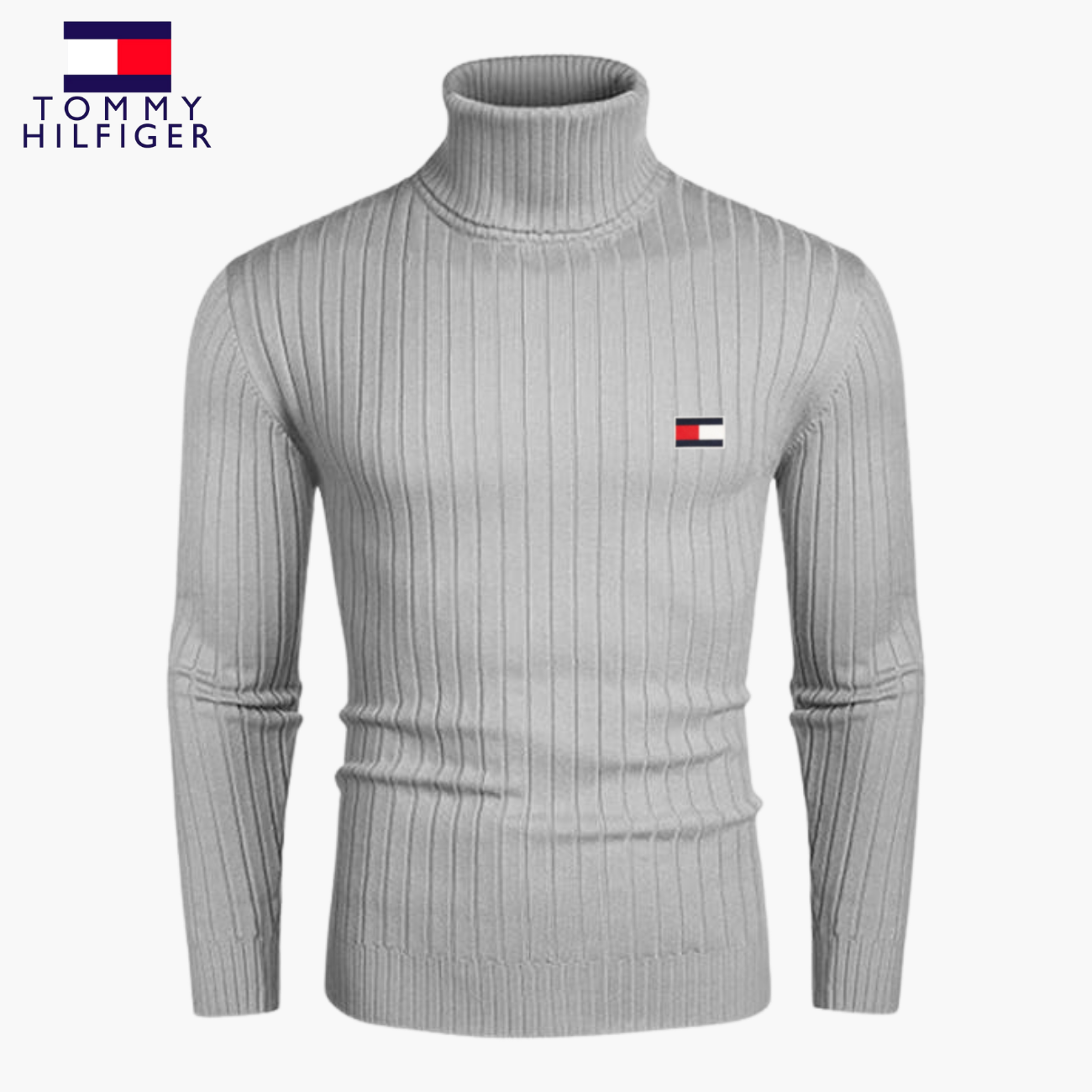 Slim-Fit Stickad Polokrage || Modern Comfort Collection